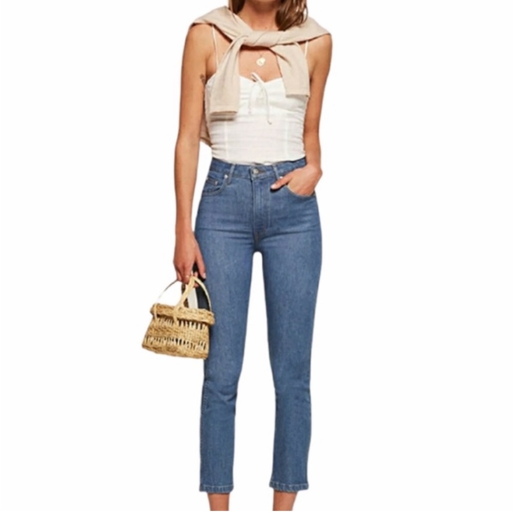 Reformation straight leg high waisted jeans size 25